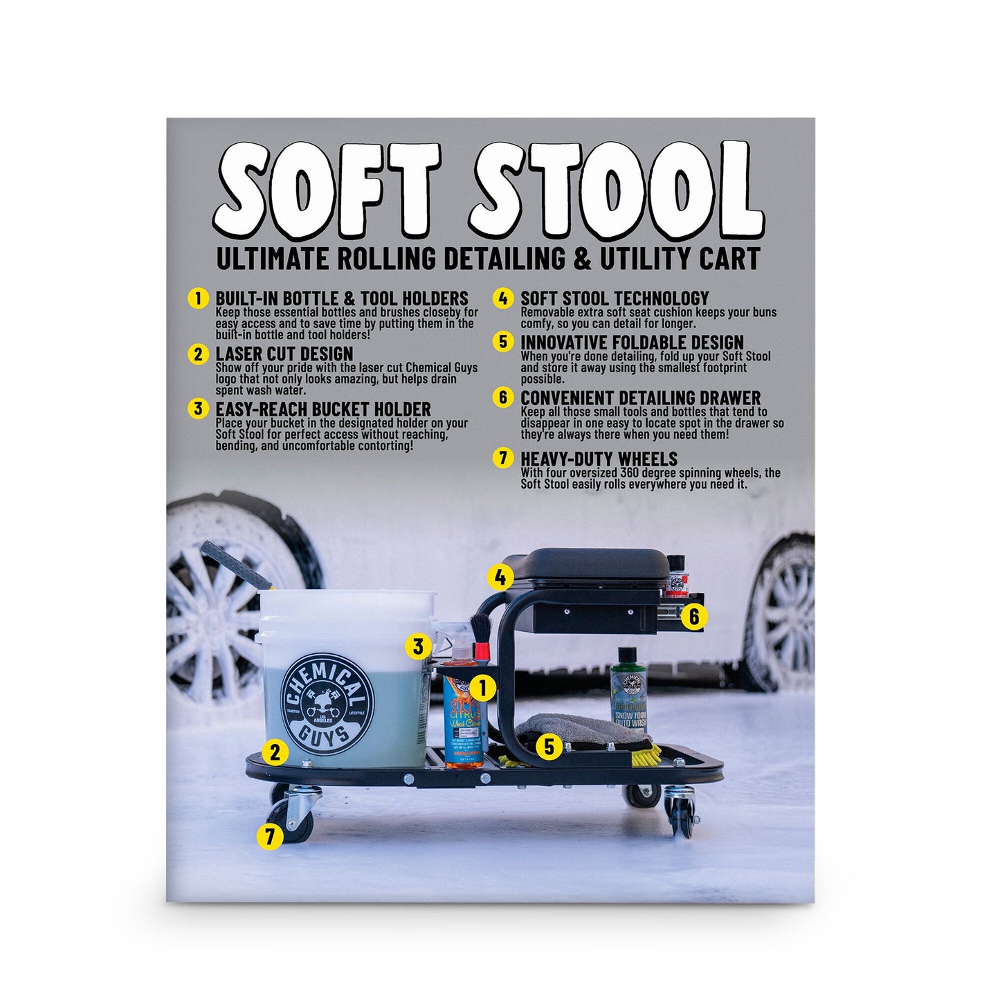 Soft Stool Ultimate Utility Detailing Cart