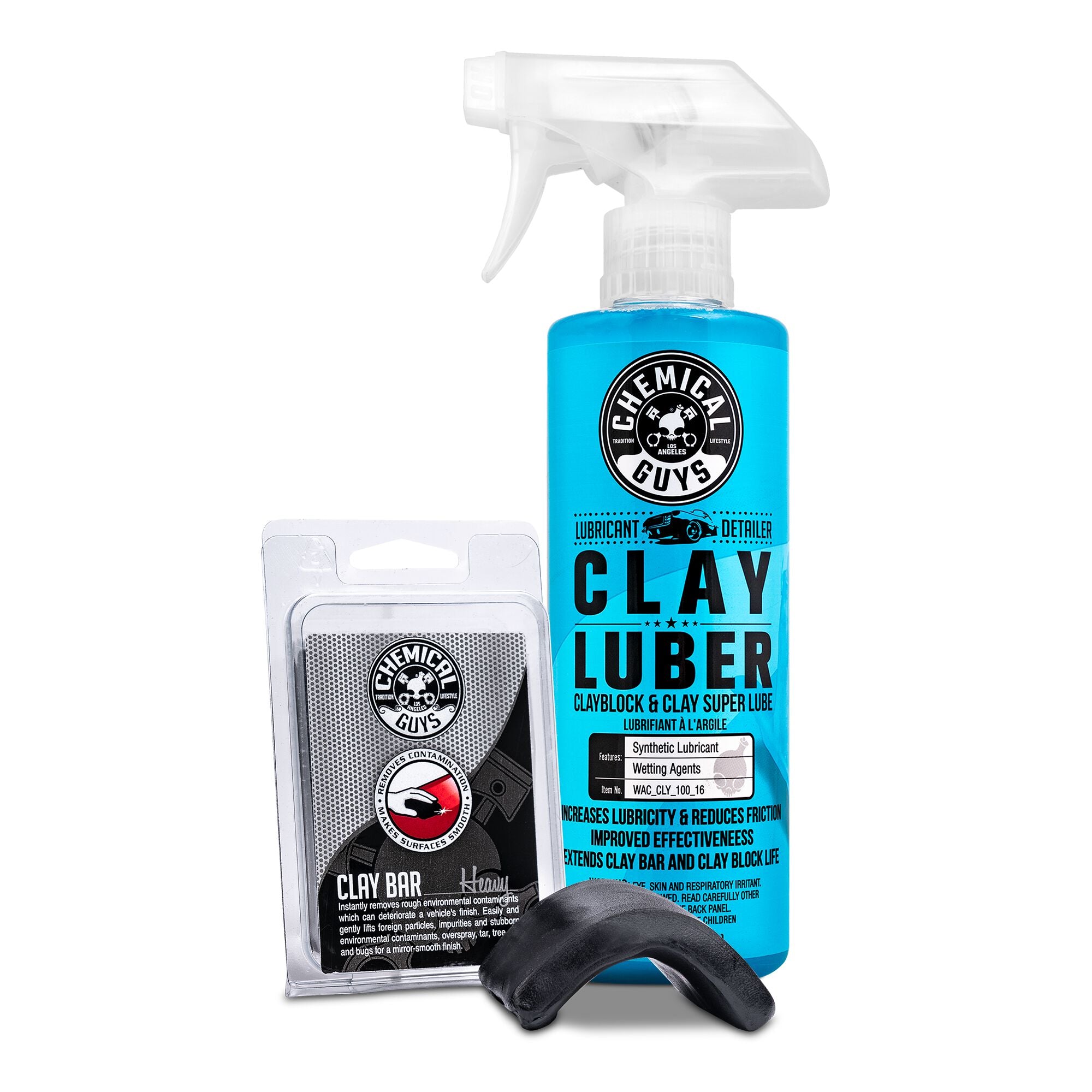 Chemical Guys CLY_KIT_1 Heavy Duty Clay Bar and Luber Synthetic Lubricant Kit, 16 oz, 2 Items, Black Chemical Guys CLY_KIT_1 Heavy Duty Clay Bar and Luber Synthetic Lubricant Kit, 16 oz, 2 Items, Black