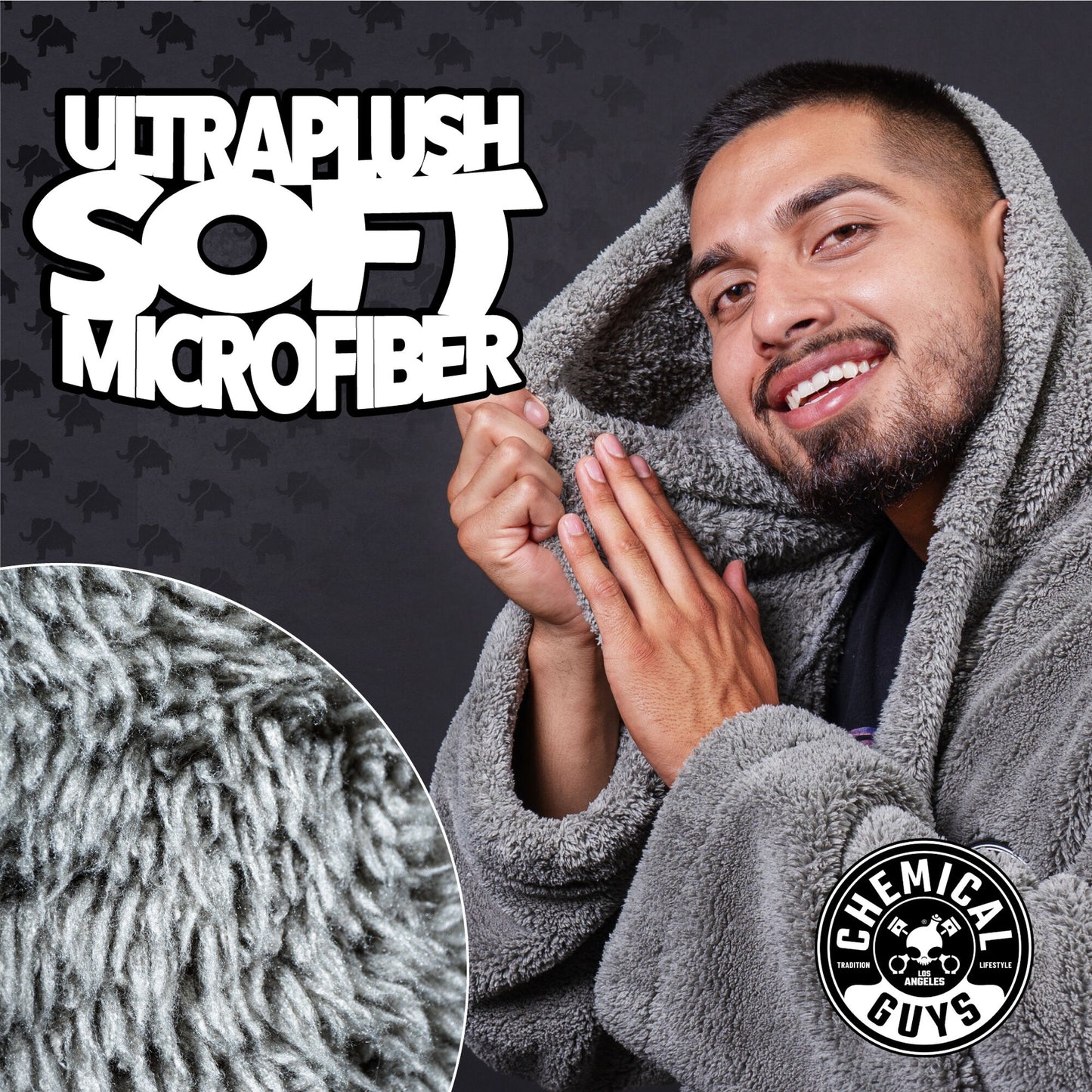 Woolly Mammoth Ultra Plush Hooded Microfiber Bath Robe