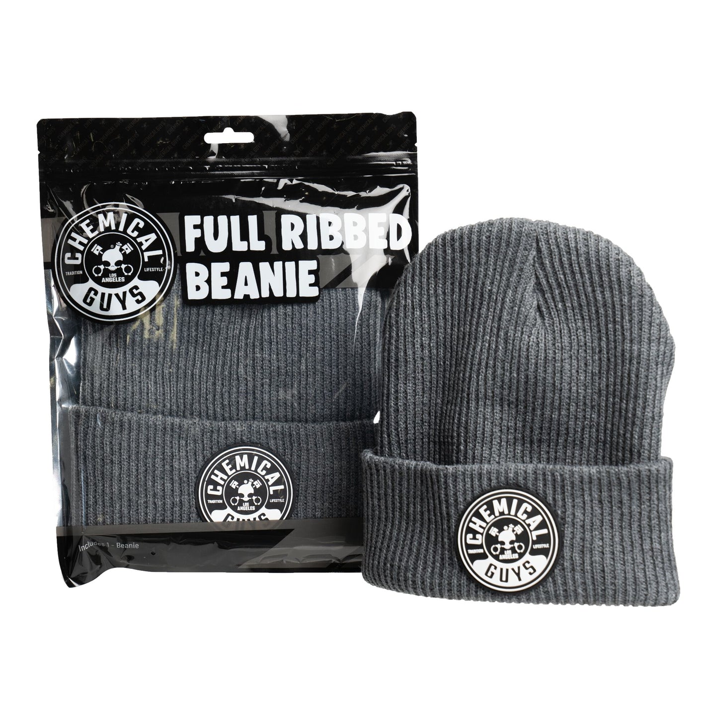 Chemical Guys Full Ribbed Beanie, Gray