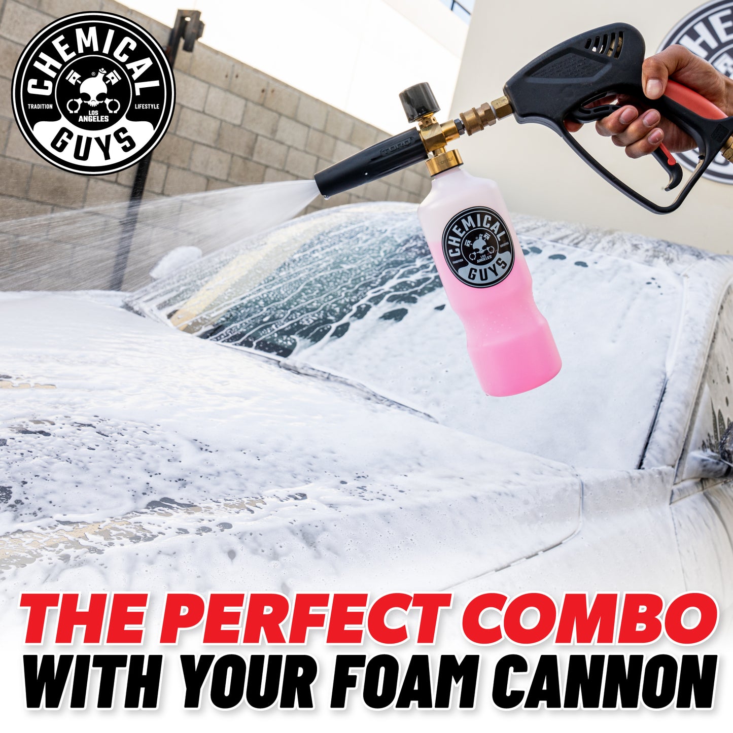 Power Spray Snow Foam Cannon w/1 Gal Watermelon Shampoo Kit