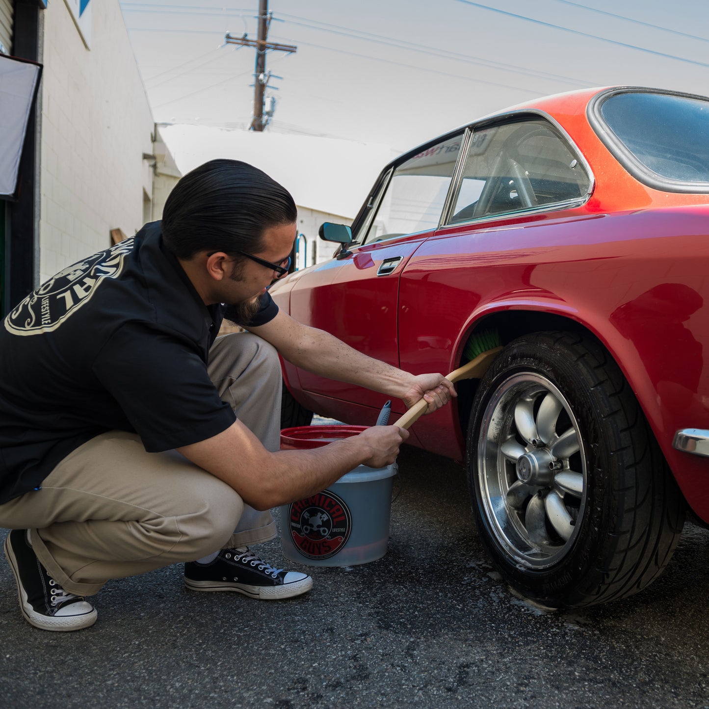 Wheel and Rim Flagged Tip Brush