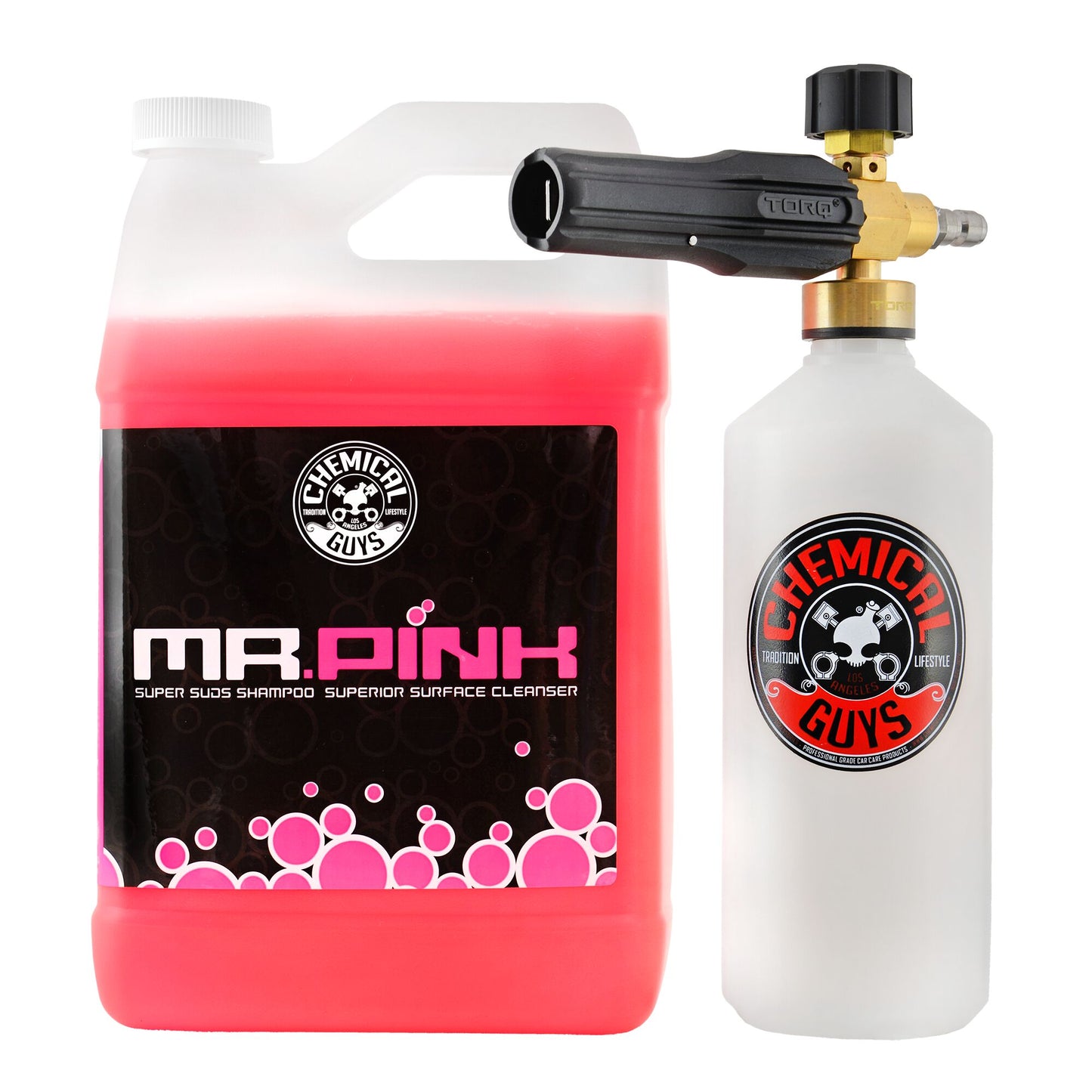 Power Spray Snow Foam Cannon w/Mr Pink Shampoo Bundle