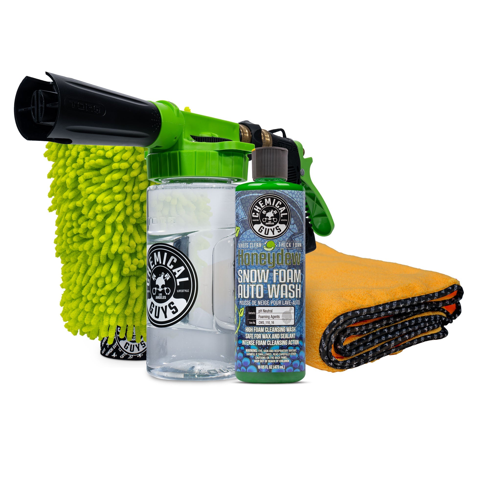 Mr. Detroit High-Suds Car Wash Kit – 64oz Soap + Foam Blaster Wash Gun, 2.5-6 Bar, US Made
