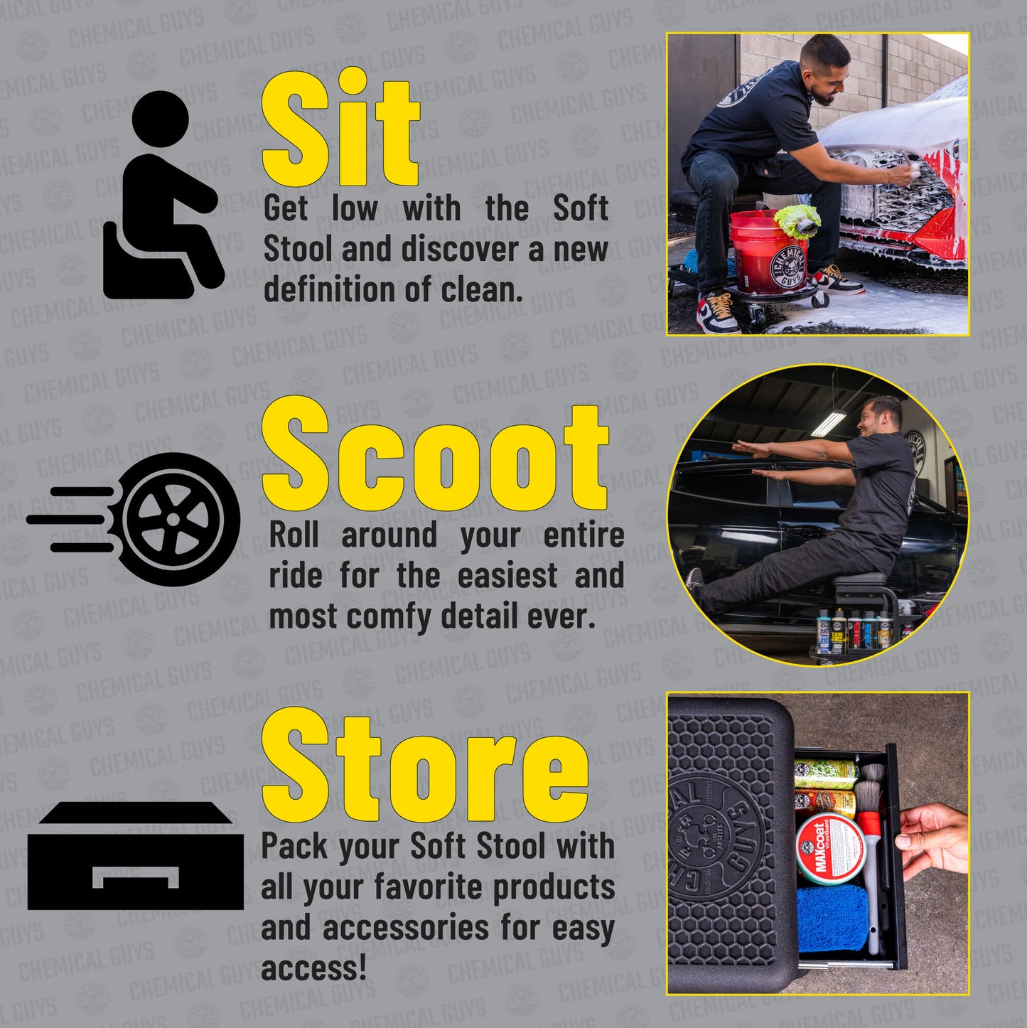 Soft Stool Ultimate Utility Detailing Cart