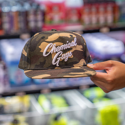 Snap-It-Back Camo Script Hat