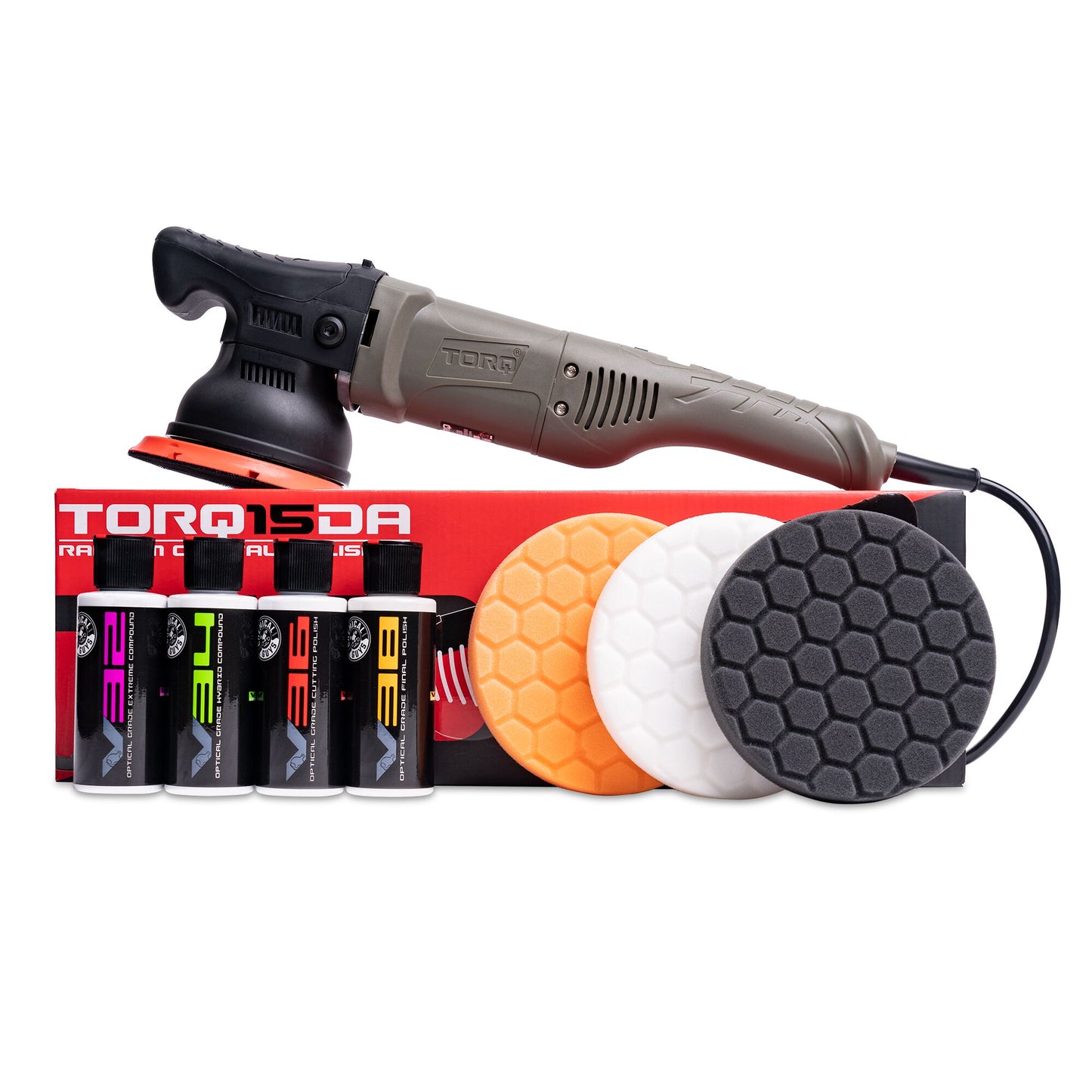TORQ TORQ15DA 15mm Long-Throw Random Orbital Polisher Kit (8 Items)