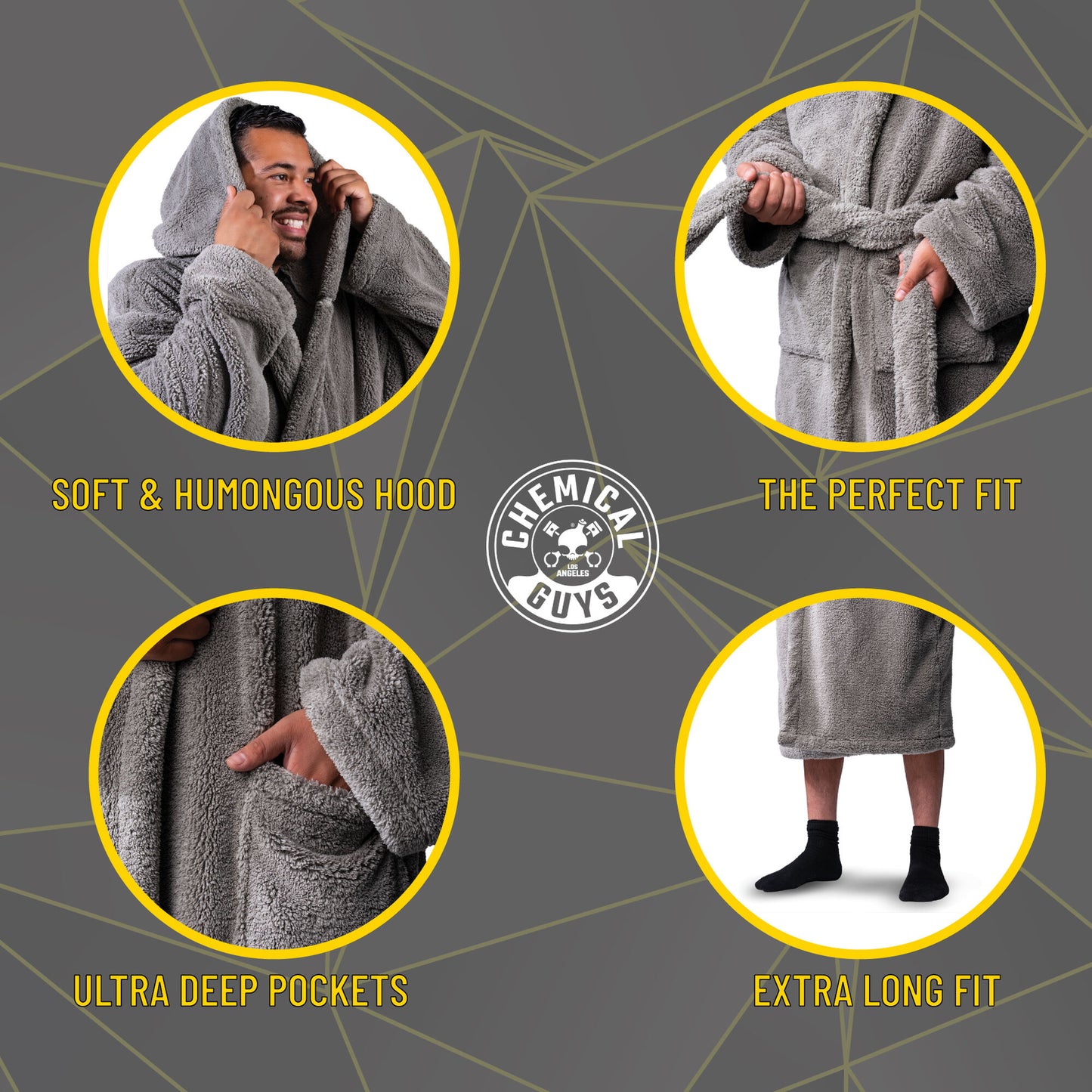 Woolly Mammoth Ultra Plush Hooded Microfiber Bath Robe