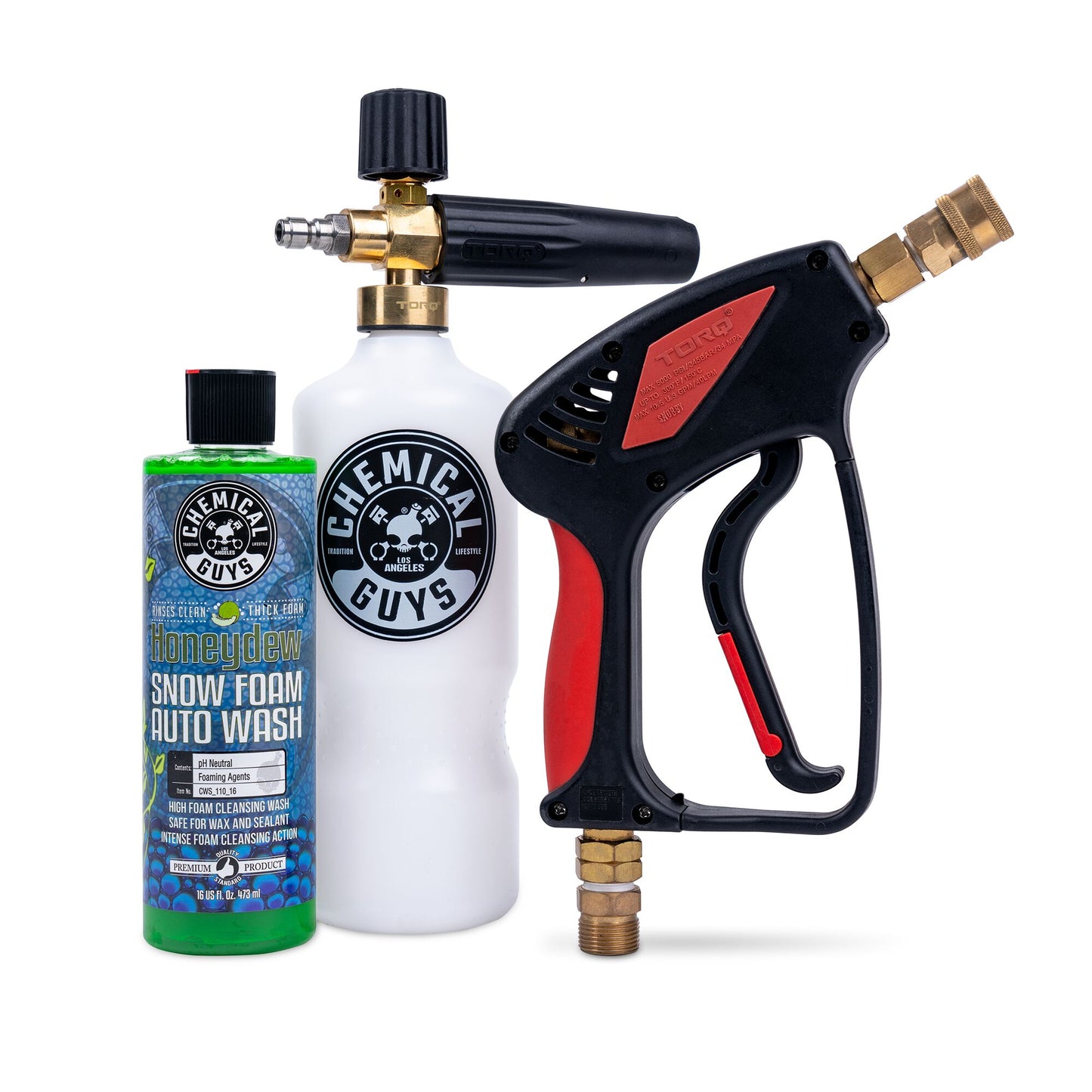 Super Suds Car Washer Gun & Foam Cannon Combo Kit with Honeydew Shampoo