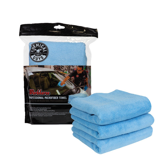 Chemical Guys Workhorse Professional Grade Microfiber Towel Black | Universal (MIC35303)