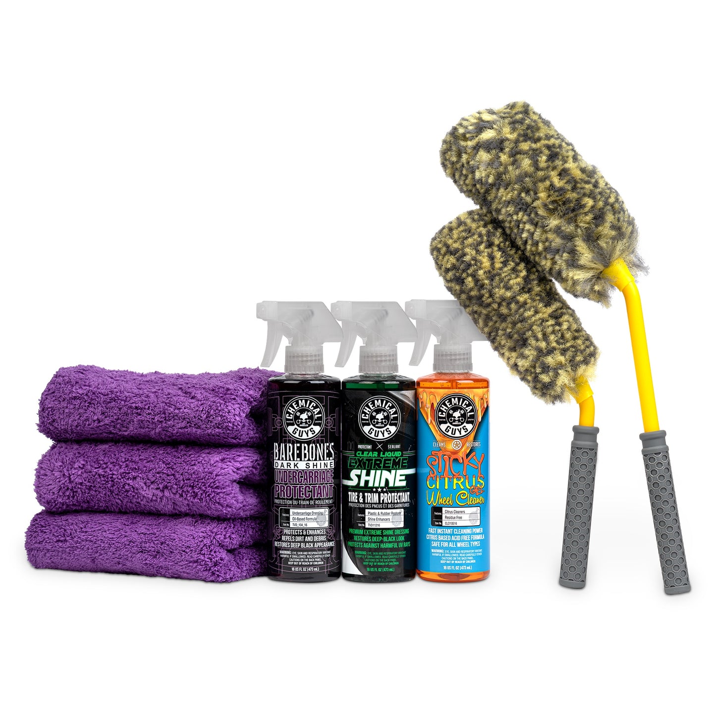 Extreme Citrus Shine Wheel, Tire, & Undercarriage Kit with FREE Rimpaca Wheel Brush Set