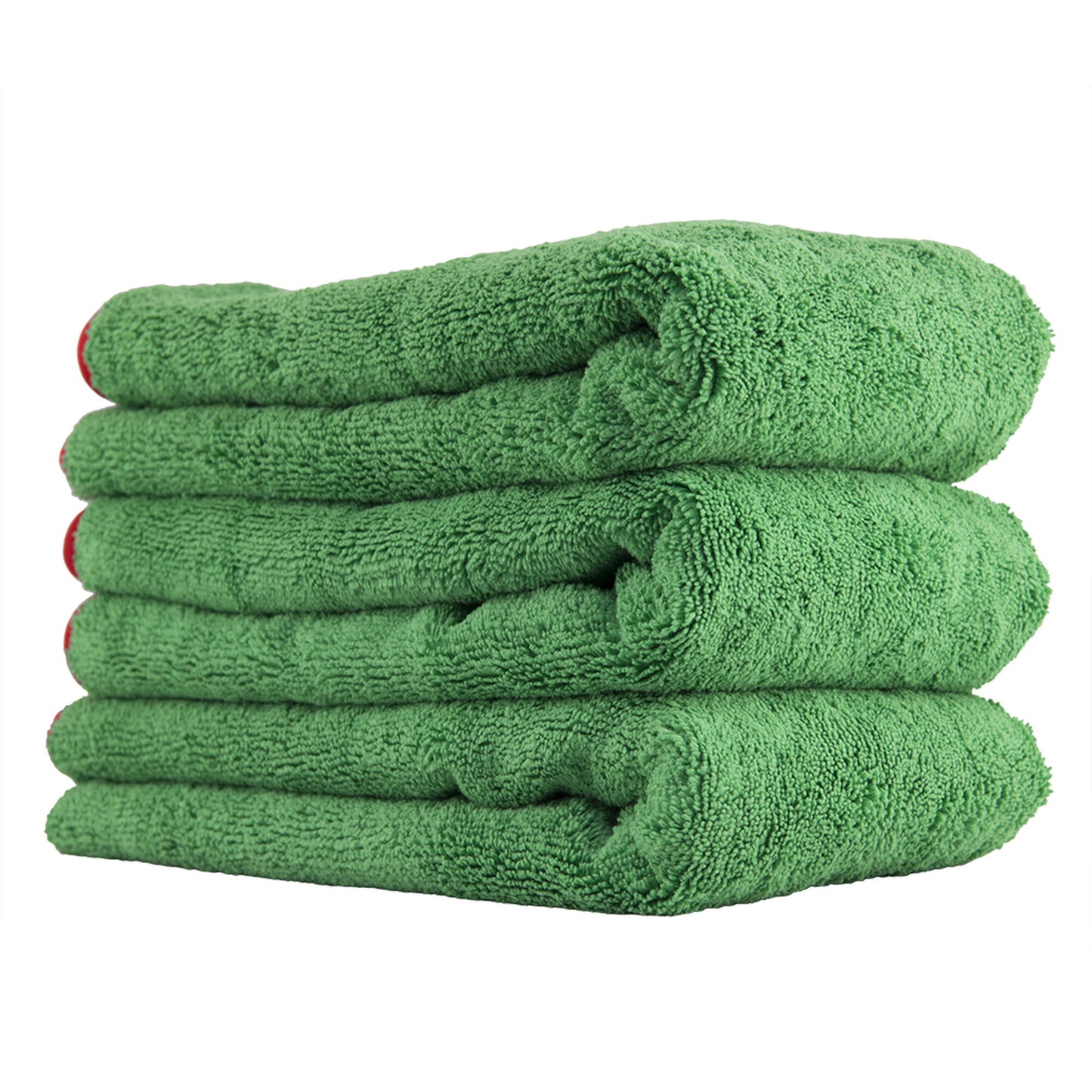 Fluffer Miracle Green Towel w/ Banded Red Edges 3 Pack
