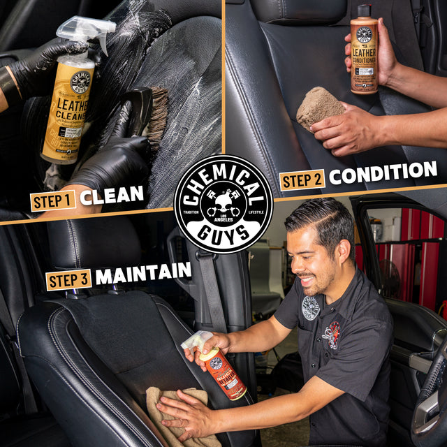 Chemical Guys HOL303 Leather Cleaner and Conditioner Care Kit 4. Fluid_Ounces Chemical Guys HOL303 Leather Cleaner and Conditioner Care Kit 4. Fluid_Ounces