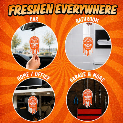 Creamy Orange Swirl Hanging Air Freshener