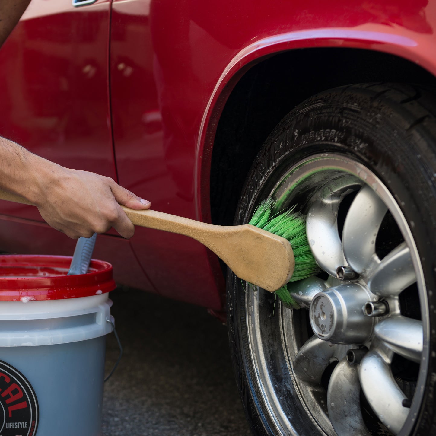 Wheel and Rim Flagged Tip Brush