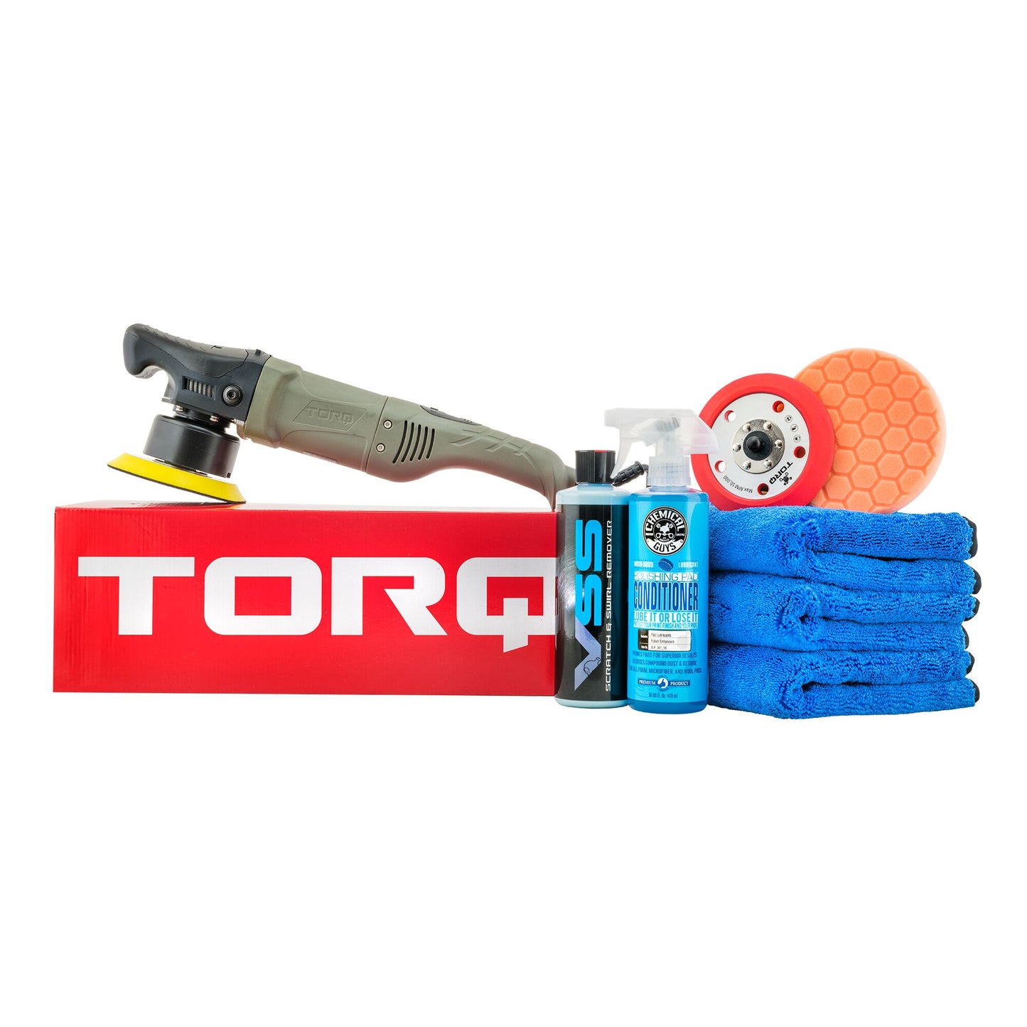 TORQ10FX Random Orbital Polisher Kit One-Step Scratch and Swirl Remover Kit (8 Items)