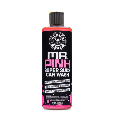 Bottle of Chemical Guys Mr. Pink Super Suds car wash shampoo