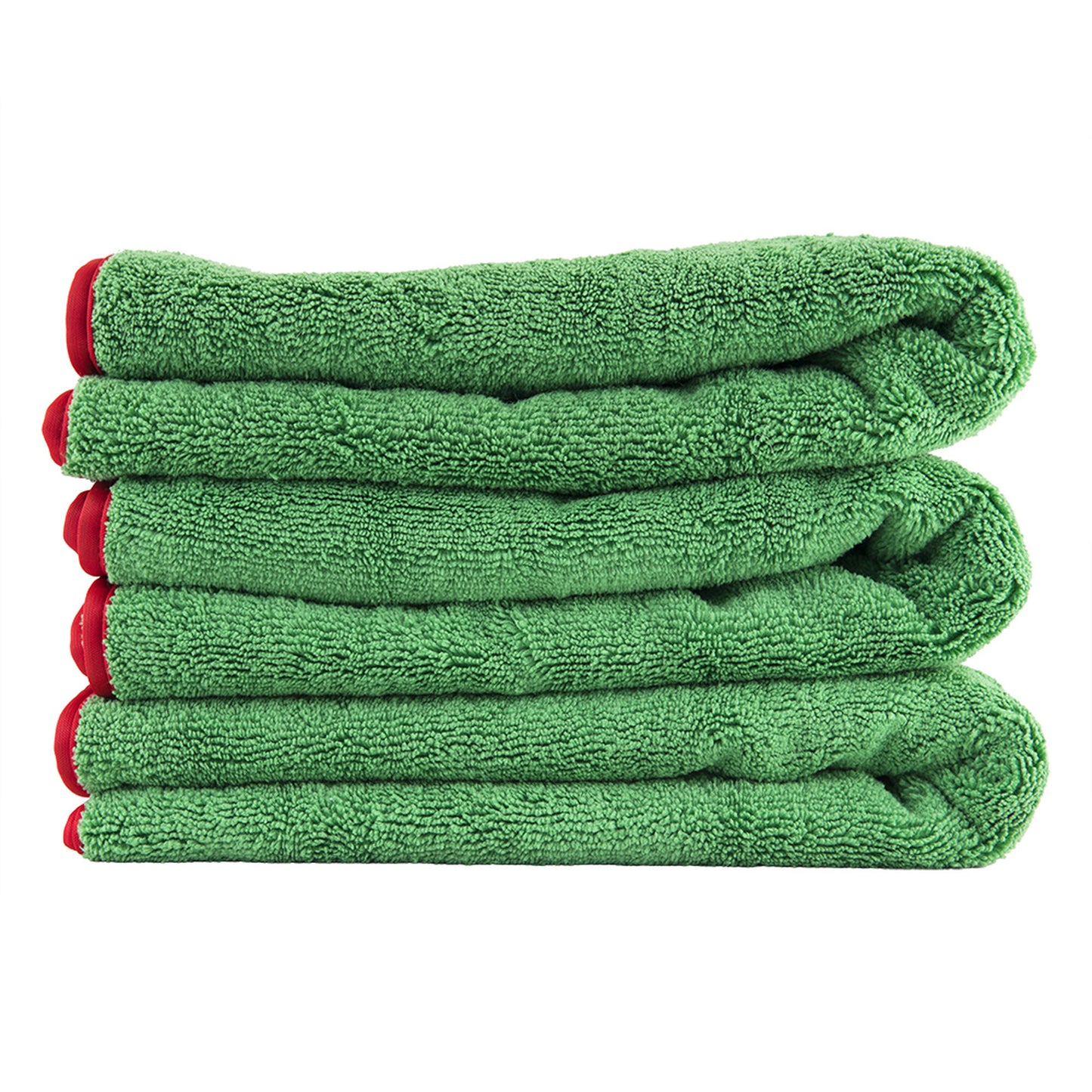 Fluffer Miracle Green Towel w/ Banded Red Edges 3 Pack