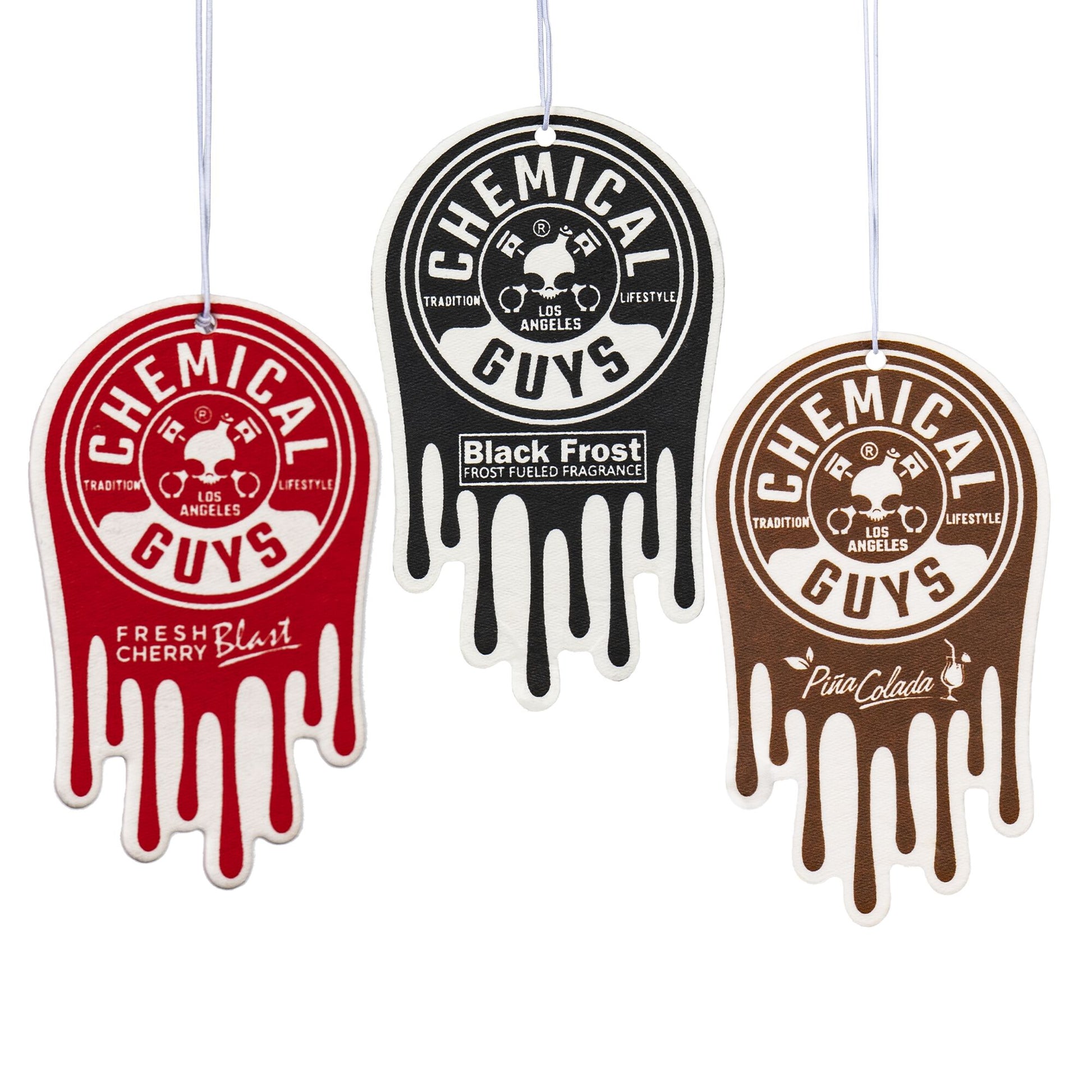 Chemical Guys Black Frost, Cherry Blast & Pina Colada Hanging Air Freshener Variety - 3 Pack